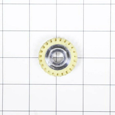 Worm Drive Gear Replacement For Stand Mixers WPW10112253, circular beige and metal gear, on grid background