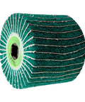 Buffing And Polishing Wheel Made From Stainless Steel Wire For Fiber Nylon Scratches Features 180 Grit Green Abrasive Grade close up
