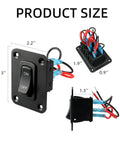 Five Pin 12V Waterproof Rocker Switch Panel One Gang With On Off Toggle For Boats RVs ATVs Trailers Marine Lights And Pumps Plug And Play Heavy Duty Automotive Replacement Switches, 3 inch panel