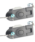 Two Piece Flush Mount Trailer Access Door Latch Set With Push Button Cylinder Closure For Paired Baggage Panels
