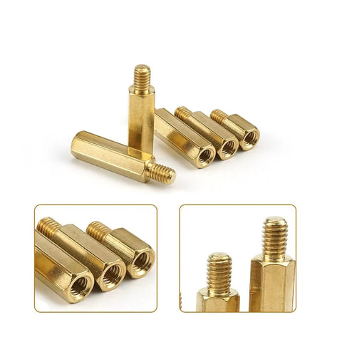 M3 Brass Hex Standoff Spacer Kit 300 Pieces Gold Tone With Male And Female Threads Pillar Mounts For Motherboard And Electronics Projects Perfect For DIY PC Builds, brass hex spacers