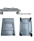 Heavy Duty Foldable Hand Cart With Steel Flatbed, Swivel Wheels And Foldable Handle For Easy Load Transport, The Go To Dolly For Moving Goods, Groceries, Gear, Shopping And Travel, steel flatbed with swivel wheels