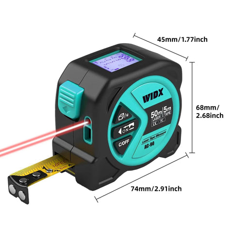 Pro Grade Laser Tape Measure Pairing A One Sixty Four Foot Digital Rangefinder With A Sturdy Self Locking Ruler For Snappy Yard Work And Knockout Project Gigs