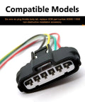 Close-up of 2-Pack 6-Pin Throttle Body Pigtail TPS Repair Connector Kit, showing 6-way sensor wiring harness plug, replaces 90980-11858.