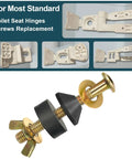 Durable Stainless Steel Toilet Seat Screws Replacement Kit With Bolts, Nuts, Washers, And Lifter For Top Mount Toilet Seat Hinges