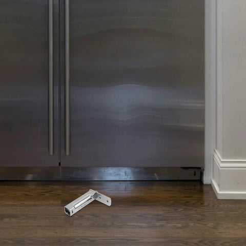 Kickass Replaceable Stainless Steel Freezer Door Hinge Anti-Rust Replacement For Small Refrigerator Model HW-02 on wooden floor