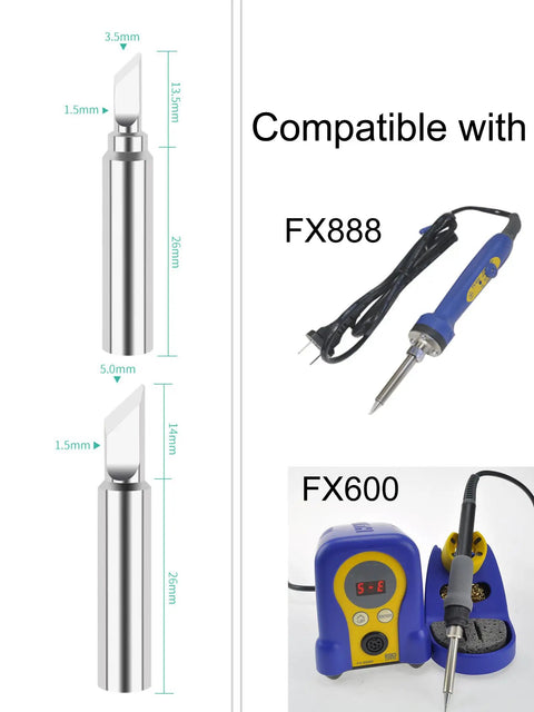 11 Piece T18 Soldering Iron Tips Set For Hakko FX 888D FX 888 FX 600 Replacement Tips with compatible FX888 and FX600 devices