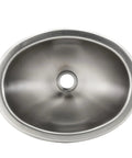 Top view of Stainless Steel RV Oval Sink With Single Bowl 10x13 Inch, 1.5 Inch Drain, No Faucet Included, Rust And Stain Resistant