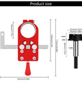 Diagram of Stainless Steel 35mm Cup Hinge Drill Guide Jigs With Ball Bearing Guide For Precise Cabinet Assembly Easy Woodworking Drill Template