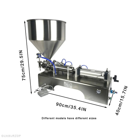 Pro Grade Horizontal Pneumatic Liquid Filling Machine With Slick Auto Piston Action And Stainless Anti Drip Nozzle, dimensions 90cm x 75cm x 40cm.