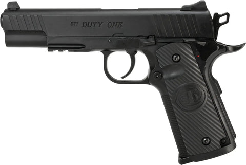 Duty One Non-Blowback CO2 4.5mm BB Pistol Black With Licensed STI Trademarks, Metal Top, Polymer Frame, Tactical Rail