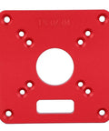 Rock Solid Aluminum Router Insert Plate Slick Machining Plug And Play Table Upgrade, 120mm x 120mm red 6061 alloy, precise woodworking.