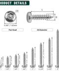 Dead Set Solid 304 Stainless Steel Security Screws In A Bulk Pack Of One Hundred Pieces With Tamper Proof Pin In Star Drive, displayed sizes.