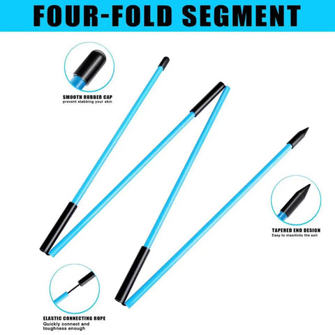 Foldable 40 Inch Golf Alignment Sticks 4 Pack Dope Drill Set for Posture Correction and Dead On Shot Accuracy Training Aid details