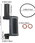 Heavy Duty Pool Valve Rebuild Kit For Jandy Ports 4715 And 4716 With Handle Knob Cover Works Like A Charm On NeverLube And Gray Valves. black plastic valve kit with O-rings, measured parts