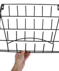 Hella Durable Wall Mount Display Rack Two Pack Iron Hanging Storage Organizer For Mugs Glasses And Home Decor Space Saving Black Rack, held in hand, showcasing sturdy design.