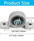 4 Pack Pillow Block Bearings 8mm ID Self Aligning Zinc Aluminum Alloy Flange Mount Support For T8 Lead Screws Low Noise Durable For 3D Printers CNC Silver