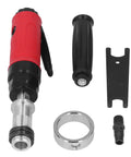 Slick And Smooth Air Straight Die Grinder Pneumatic Grinding Drilling Tool with accessories, red handle, lightweight aluminum body.