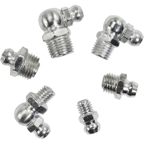 Must-Have 115 Pcs Steel Zerk Grease Nipple Fitting Kit With Spring Seal For M6 M8 M10 Cars At Auto Shop, steel grease fittings
