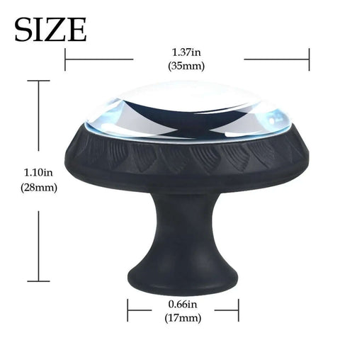 4 Pack Crystal Glass Kitchen Cabinet Knobs With Screw Drawer Pulls Door Handles For Closet Cupboard Furniture Dresser Knobs Black ABS Base Durable Dope Modern Hardware showing dimensions