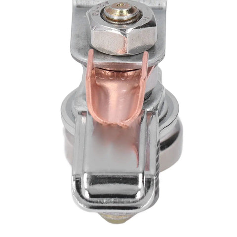 Heavy Duty 200 Amp Magnetic Welding Ground Clamp With RunOn Tab And Brass Nose Connector close-up showing brass connector and clamp details.