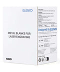 Front view of ELEGOO metal blanks for laser engraving, 300 pcs in white packaging.