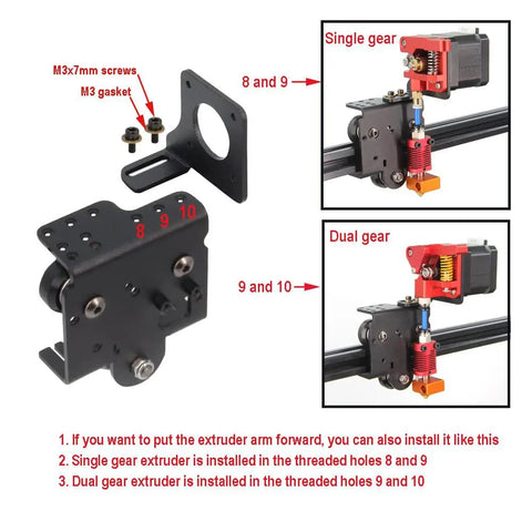 Tough Aluminum Direct Drive Extruder Support Plate For Ender 3 Ender 3V2 CR10S 3D Printer Upgrades Smooth Filament Feed Game Changer Rock Solid Single Dual Gear Mount Bracket