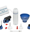 Woodworking Glue Applicator Kit With 8oz Bottle Easy Squeeze Spout And Red Cap Centering Guide Attachment Silicone Brush