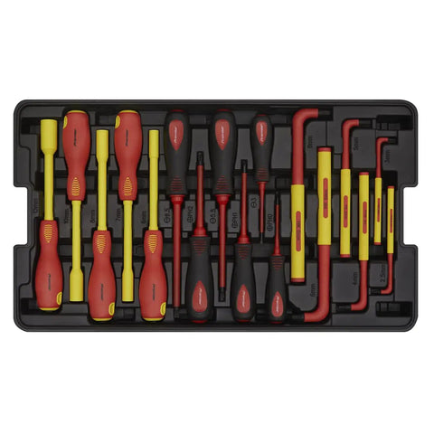 Insulated 49 Piece One Half Inch Square Drive Tool Kit, 1000V Rated, Pro Grade Sockets And Drivers for electrical work