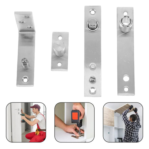 Heavy Duty Stainless Steel Pivot Door Hinges 1 Pair For Hidden Bookcase Doors And Cabinet Swing Hinges, installation shown