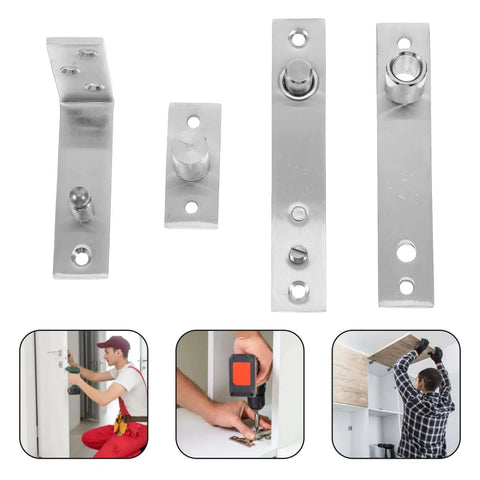 Heavy Duty Hidden Pivot Door Hinges Stainless Steel Swivel Torque Hardware installation on door and cabinet