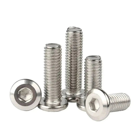 304 Stainless Steel Hex Socket Flat Head Furniture Bolts Set For Woodworking M4 25mm 10 pieces, flat head hex drive screws