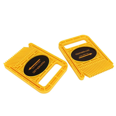 Double Pack Adjustable Extended Featherboard Woodworking Safety Jig For Table Saw Router Fence Band Saw Wedge Lock Steel Plate Yellow