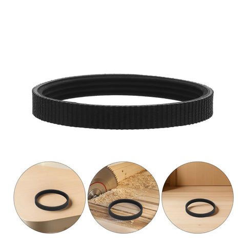 Top Shelf 4 Pack Electric Planer Replacement Drive Belt 218mm Perimeter Black Rubber Accessory For Woodworking on work surface.