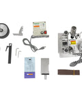 Heavy Duty Bench Belt Sander 2X36 Inch, 750W Variable Speed Grinder Tool With Digital Display Up To 5000 RPM, parts and accessories layout.