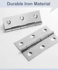 Heavy Duty Stainless Steel Butt Hinges For Interior And Exterior Doors Polished Silver, showing two flat hinge pieces with mounting holes.