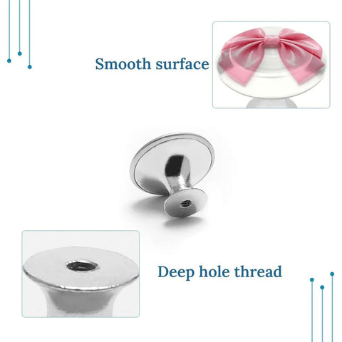 Pink Bow Cabinet Knobs 2 Pack Stainless Steel Drawer Pulls And Dresser Knobs For Kitchen Cabinets Wardrobes And Furniture