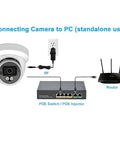 Diagram of 5MP Color Vu Full Color Night Vision Vandal Dome PoE IP Camera Outdoor 2.8mm Wide Angle H265 IP67 Waterproof NVR Ready setup.