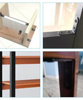 Heavy Duty Stainless Steel L Brackets Corner Brace Kit Right Angle Furniture Joint Reinforcement Hardware in use for support.