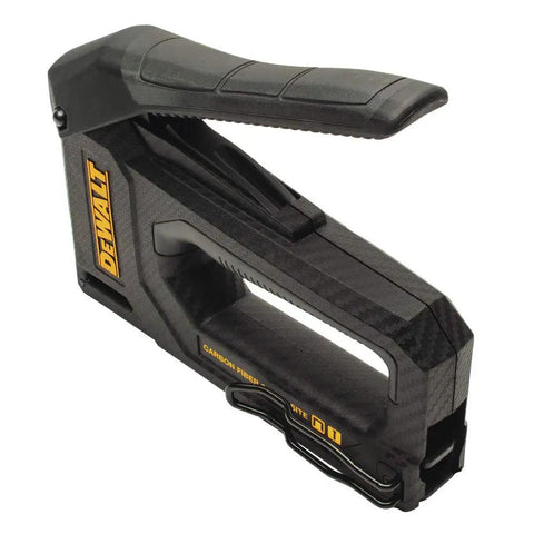 Carbon Fiber Body Workhorse 2 In 1 Staple Gun Tacker for Heavy Duty Staples and 18 Gauge Brads Lightweight Pro Tool.