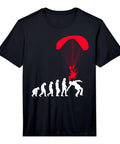 Paragliding Evolution Tee For Paramotor Fans Funny Paragliders Parachuting And Parasailing Lovers Adventure Seekers Extreme Sports Enthusiasts Gift Idea with evolution graphic.