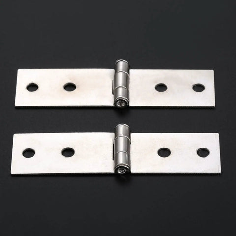 Badass 2 Pack Vintage Cabinet Door Hinges With Four Hole Pattern And Silent Glide Action For Wooden Jewelry Chests Suitcases And Furniture Mods No Sweat Setup Included, silver metal hinges with four holes.