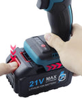 Heavy Duty Cordless Electric Rivet Nut Gun With Automatic Fastening For M3 Through M12 Nuts Built Tough For Quick DIY showing battery connection.