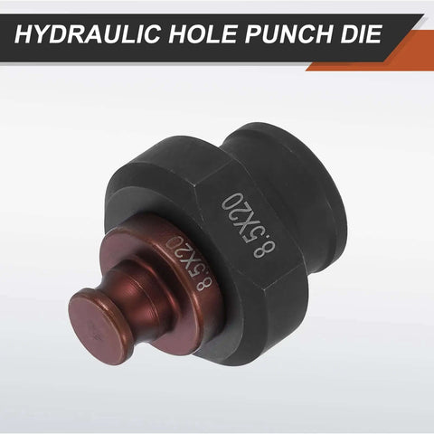 Hydraulic Hole Punch Die Set For Electric Punching Machine MHP-20 JP-20, Oval 8.5x20mm, burgundy and black finish die