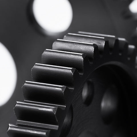 Close-up of teeth on Sturdy Steel 48T M1 Spur Gear Set For One Tenth Scale RC Cars Upgrade Fits Traxxas Arrma Losi HPI Savage Hobao Revo