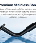 Heavy Duty Road Ready 212CC Mini Bike Exhaust Pipe With Female Thread For Predator Hemi Non Hemi GX160 GX200 close-up of polished stainless steel material.