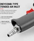 Professional Grade Half Inch Air Impact Wrench Boasting Dual Hammer Action And Stepless Speed Trigger Extended air inlet with filter screen for smooth operation.