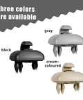 Image showing three colors of 2 Pack Clip On Sun Visor Hook Bracket For Audi Interior Car Specific Plastic Clip Durable Gray Holder 8U0857562A 8E0857563A Fits A1 A3 A4L A5 A6L A7 Q3 Q5 Q7 in gray, black, and cream-colored.