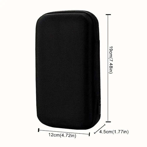 Solid Eva Cable Keeper Case For Your Ride Along Tech Stack Including Wireless Earbuds Fast Chargers Power Banks And Daily Tech Clutter Neat Travel Kit, black pouch, 19x12x4.5 cm
