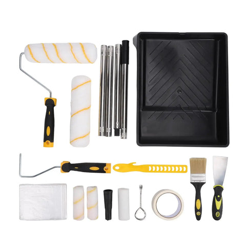 Pro Grade Paint Roller Kit For Weekend Warriors Slaps Down Walls Ceilings And Trim Fast Includes tools like rollers, brushes, and tray.